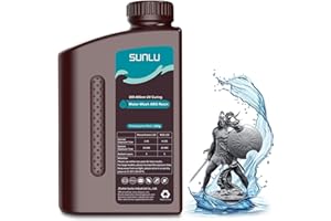 SUNLU Water-Wash ABS 3D Printer Resin 2KG, Combines Features of ABS Resin & Water Washable Resin, Better Strength 3D Printing UV Resins for LCD DLP SLA 3D Printers, Higher Precision, Dark Grey