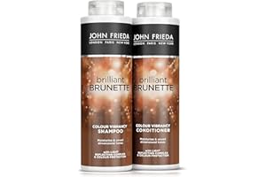 John Frieda Brilliant Brunette Colour Vibrancy Shampoo and Conditioner Duo Pack 2 x 500 ml, Shampoo and Conditioner Bundle for Brunette Hair