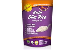 Eat Water Keto Slim Rice (Pack of 5 x 270g) Instant Organic Konjac Rice, Zero Carb, Low Calorie, Gluten, Fat & Sugar Free, Ready to Eat, Vegan High Fibre Food for Paleo Diet Friendly