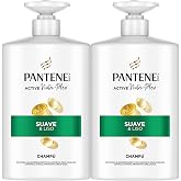 Pantene Pro-V Suave Y Liso Champ&uacute; 2X1000ml Dispensador, Pelo Encrespado Y Apagado. Limpieza Suave. Protege Enlaces Capilares.