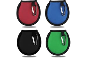 MUZHUPGUZ 4 Stück Golfbälle Reiniger Tasche, Tragbare Golfball Reinigungstasche, Golfball Tasche Golf Zubehör, wasserdicht Golfball Reiniger Waschtasche mit Karabiner, Golf Geschenke für Golfer