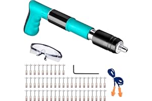 Caramote Mini Manual Nail Gun Set with 50 Pcs Nails Concrete Wall Fastening Tool Manual Steel Nail Gun 4 Gears Power Adjustable Wall Nail Shooting Machine for Cement Wall Wire Hider Fixture Install