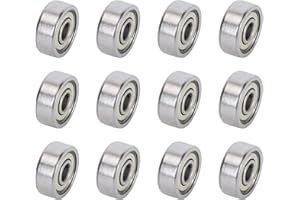 Ruimou 12 rodamientos de bolas de ranura profunda 624ZZ (4 mm x 13 mm x 5 mm) para monopatín, impresora 3D, piezas de transmisión mecánica DIY