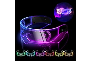 Flintronic LED Light Up Glasses - Cyberpunk Luminous Neon Glasses for Cosplay, Party & Festival Outfits for Kids & Adults
