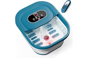 COMFIER Baño de pies con función de masaje, masajeador eléctrico con temporizador, bañera de pies con ajuste de temperatura, masajeador de pies con agua, regalo para hombres