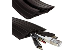 ENTIE Black Rubber Floor Cable Protector Cover 19 x 9.5mm Inner Channel 1m 3ft [1 metres]