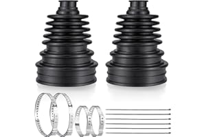 ‎BLINGOOSE 2 Stück CV Manschetten Reparatursatz, Universal Antriebswellen Manschette für 19–24mm Wellen, Flexibles Silikon Achsmanschetten Werkzeuge Staubdichtes Faltenbalg Set mit Schellen Kabelbindern Schwarz