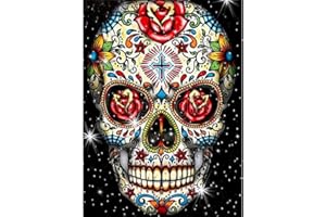 DIY 5D Full Diamond Painting Kits Crystal Art Kits Crystal Strass Stickerei Weihnachten Kreuzstich Kunst Handwerk Zubehör Leinwand Diamant Kunst Schädel für Home Küche Hotel Salon Wand 30 x 40 cm