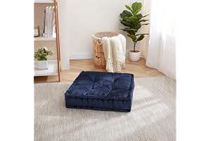 Sweet Home Collection Poduszka podłogowa, duża, kwadratowa, dekoracyjna poduszka, sztuczny aksamit, bardzo grube wypełnienie, dla dzieci i dorosłych, 1 opakowanie, granatowa