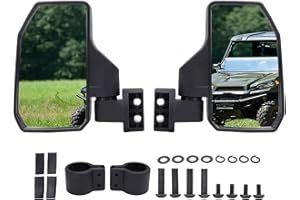 FOCKET Lusterka Boczne UTV, Regulowane Lusterka UTV, Składane Lusterko Wsteczne do Drążka Klatki Bezpieczeństwa od 1 5/8 Cala do 2 Cali Kompatybilny z Polaris RZR XP Turbo Pro 900