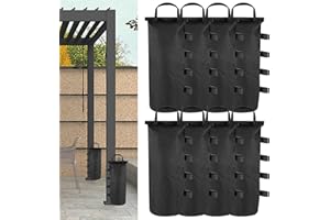 XIMKONTER Gewichte für Pavillon - 8 Stück Sandsäcke 50x15cm Mit Fixierter Nagel - 800D Oxford Stoff Beschwerung für Pavillon, Garten, Strand, Zelt, Vordach, Outdoor, Patio