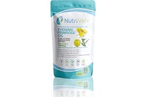 NUTRIVOLV Evening Primrose Oil 1000mg, Valuable Supplement for Women's Health, Hormone Balance, Eczema, Acne - PMS | 90 Capsules