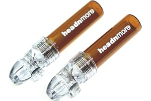 HEADNMORE® 2 dosificadores de 1,4 cm de diámetro, altura aprox. 8,4 cm, transparente con cristal marrón Sniffer Sniff Snuff Bottle Dispenser