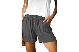 CZIMOO Pantaloncini Donna Shorts Casual con Coulisse unicolore Pantaloni Caldi con Tasche