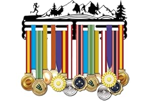 SUPERDANT Compétition Porte Medaille Running Fer Femme Courir Motif Porte Médaille Montagne Motif Fer Médaille Crochet pour Compétition Support Medaille Tenture Murale 40x15cm