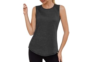 Gyabnw Gym Tank Tops for Women UK Sports Vest Sleeveless Shirt Summer Mesh Workout Yoga Running Back Split XS-3XL