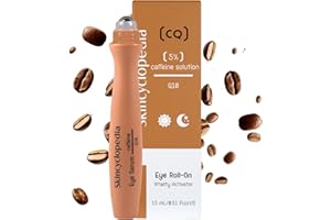 Skincyclopedia 5% Caffeine Eye Roller for Dark Circles and Puffiness – Anti-Aging Eye Serum and Eye Bags Remover with Caffeine, Coenzyme Q10, Hyaluronic Acid, Aloe Vera, Guarana, and Green Tea, 15ml