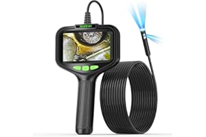 Zealtron Dual Lens Endoscope Camera, Handheld Digital Borescope with 4.3'' IPS Screen, Inspection Camera with 8 Adjust LED Lights, 16.5ft Semi-Rigid Cable, IP68 Waterproof Scope Camera