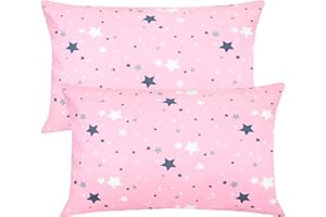 BABY AMABC Lot de 2 taies d'oreiller 100 % coton pour lit d'enfant - 40 x 60 cm - Cadeau pour la fête des enfants - Housses de coussin de voyage style enveloppe pour garçons et filles
