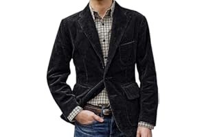 NUSGEAR 2023 Blazer hombre Pana Traje Chaqueta Abrigo Color sólido otoño invierno Casual Moda Botones Fiesta Manga Larga Blazer Slim fit Elegant Clásica Rompevientos Negocios Cómodo Outwear parka