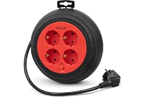 Garza 430016 Enrouleur avec 4 prises Mini Domestique Longueur 3 m
