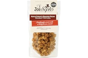 Joe & Seph's Maple Syrup & Roasted Pecan Gourmet Popcorn (1x80g) |1 Star Great Taste Award, gourmet popcorn, air-popped popcorn, popcorn bag, on the go snack, sweet popcorn, nuts