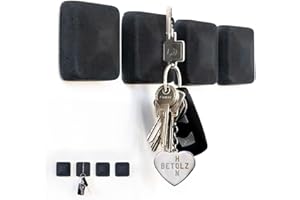 ‎BETOLZ BETOLZ® Design Schlüsselhalter Magnetisch aus Beton [‎7,5 x 7,5 x 2,5cm] Alternative zum Schlüsselbrett ohne Bohren/Schlüsselaufbewahrung zum Kleben - 4er Set