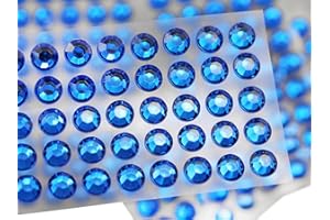 ALLSTARCO 5mm SS21 Blue Self Adhesive Acrylic Rhinestones Plastic Face Gems Stick On Body Jewels for DIY Cards and Invitations Crafts Bling Sticker - 5 Sheets - 250PCS