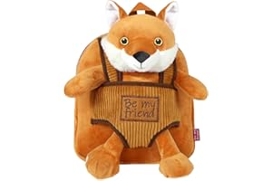 PERLETTI Petit Sac à Dos Peluche pour Enfant Garçon Fille 3 4 5 Ans - Mini Cartable de Voyage Réversible et Animal Amovible pour École Maternelle - Jouet Doux et Sacoche pour Tout Petits - 22x25x3 cm