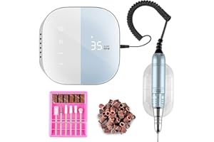 Madenia Professional Electric Nail Drill Machine with LCD Touch Screen, 35000 RPM Efile Nail File Drill for Arylic Gel Nails, E File Kit for Salon Home Manicure Use, Blue