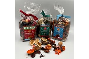SGM 3pcs Holiday Potpourri Gift Set – Citrus & Cinnamon, Winter Forest & Gingerbread Scents – Decorative Pot Pourri Bags for Home, Christmas Decorations & Gift Sets