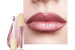 Oulac Rose Diamond Lip Gloss - Metallic Pink Liquid Lip Stain, Long Lasting Lipstick for Women, also for Eyeshadow, Glitter Finish, Waterproof, No Transfer, Highly Pigmented, Vegan, 4.5ml, MD04