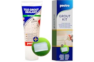 PECTRO Set Fugen versiegelung Duschen + Spachtel zum Auftragen 200ml - Fliesenfugen Restaurator weiß - Reparaturset für Fugenmörtel - Fugen Reparatur Duschen (Reparaturset x 1)