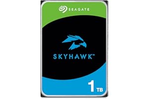 Seagate Skyhawk, 1TB, Video Internal Hard Drive, 3.5", SATA, 6Gb/s, 64MB Cache, for DVR/NVR Security Camera System, with Drive Health Management, 3 year Rescue Services, FFP (ST1000VXZ05)
