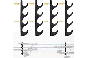 YYST Horizontal Fishing Rod Storage Rack Holder Wall Mount W Screws - No Fishing Rod- to Hold 8 Fishing Rods
