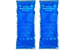 HYGIENE100 Zimny ciepły kompres, zestaw 2 (12 x 29 cm) żelowe poduszki chłodzące wielokrotnego użytku do urazów, łagodzenia bólu, ukąszeń owadów, elastycznej terapii itp