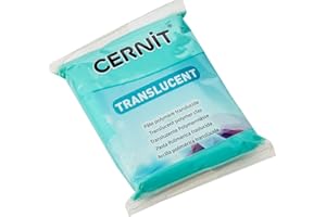 CERNIT - Un Pain de Pâte Polymère Translucide - Pâte à Modeler à Cuire - Couleur emeraude - Bloc de 56 g - CE0920056620C