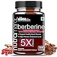 NutraMarck Berberine 5X Capsules | Berberine Supplement For Blood Sugar & PCOS Support | Support Weight Loss & Boost Metabolism | For Men & Women (90 Count (Pack of 1))