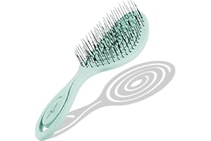 CHIARA AMBRA Brosse Démêlante Bio-Friendly - Brosse à Cheveux Demelante sans Tirer Cheveux Bouclés Épais - Brosse a Cheveux Ventilée Vegan - Brosses Anti-Casse - Turquoise