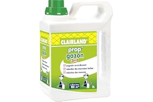 CLAIRLAND Engrais Prop'Gazon 3 en 1, A diluer, Pour 300 m², 3 L, CLAIRGAZ3000