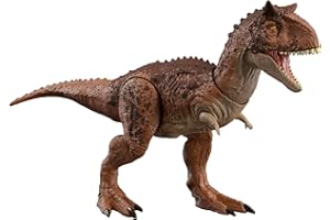 Mattel Imaginext Jurassic World Attaque Ultime Figurine Articulée Carnotauraus Morsures De Combat, Espèce Exclusive, Sons Et Lumières, Jouet Enfant, Dès 4 Ans, HND19