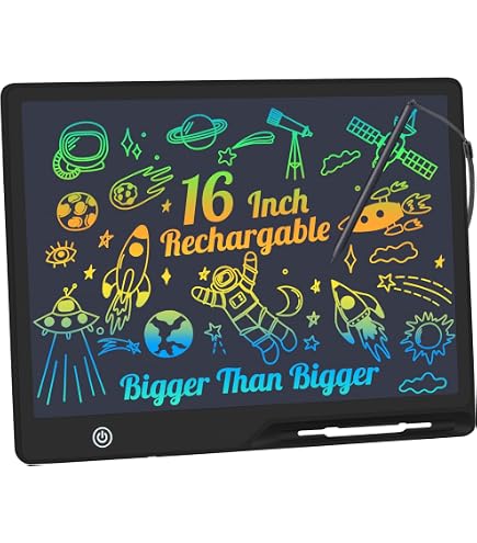 Tavoletta Grafica LCD 16 Pollici Per Bambini - Lavagna Cancellabile Colorata, Regalo Educativo Per Disegnare E Scrivere