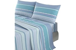 il dolce stile della tua casa set completo lenzuola matrimoniali in puro cotone in fantasia stampata a scelta made in Italy (multicolor blu)