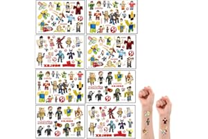 NDZYDXW Tatuajes Temporales para,8pcs Tatoos Infantiles de Serie de Rooblox,Calcamonias para Niños Niñas Tatuajes Dibujos Animados,Pegatinas Infantiles Navidad Cumpleaños Regalos Lavables