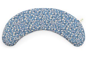 UMOI Cojín de lavanda para microondas, 100% algodón, cojín de calor de tela piquet, cámaras separadas, cojín de lavanda para hombros y cuello, 50 x 14 cm, color azul