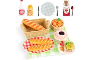 KAEMPE Accessoires pour Lutin Farceur De Noel, 16Pcs Miniature Vaisselle pour Maison Lutin Farceur Set Petit-Déjeuner 1/12 Mini pour Elf The Maison Couverts Accessoires De Cuisine Décoration Cadeau