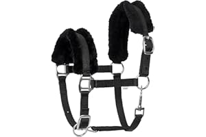 START ENJOY THE RIDE Cavezza per Cavalli Start FoalMink – Cavezza per Cavalli Regolabile Foderato con Pelliccia Sintetica, Cavezza per Pony, Cavezza per stalla, Cavezza per pascolo (foal, Nero)