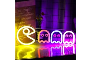WANXING Fantasma Neon Signs Spectre LED Lights Sign Gamer Room Retro Arcade Décor Plastica 17 "x 5.9" con USB/Interruttore Ghost Neon Kids Lights Hanging for Gaming Zone Man Cave Compleanno Regalo di Natale