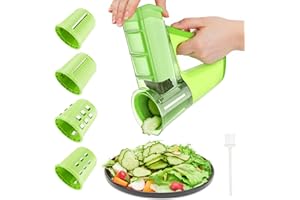 FITNATE 4 in 1 Electric Vegetable Grater, USB Rechargeable Salad Maker, Fruit Cutter, Vegetable Slicer, Food Processor for Carrot, Cucumber, Ice