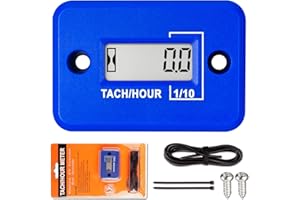 Jayron Tach Contaore Digitale LCD Contagiri Induttivo Potente Misurazione RPM Design Impermeabile,per Motore a gas Rasaerba Moto (2 tempi) (blu)